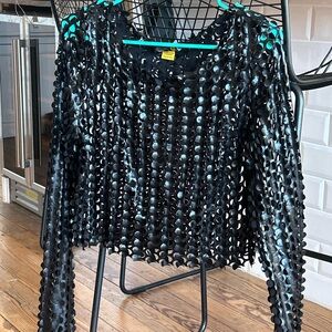 Daisy Black Mesh Cutout Top